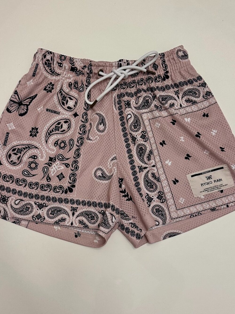 Ryoko Rain Paisley Pink Basketball Athleisure Shorts Small